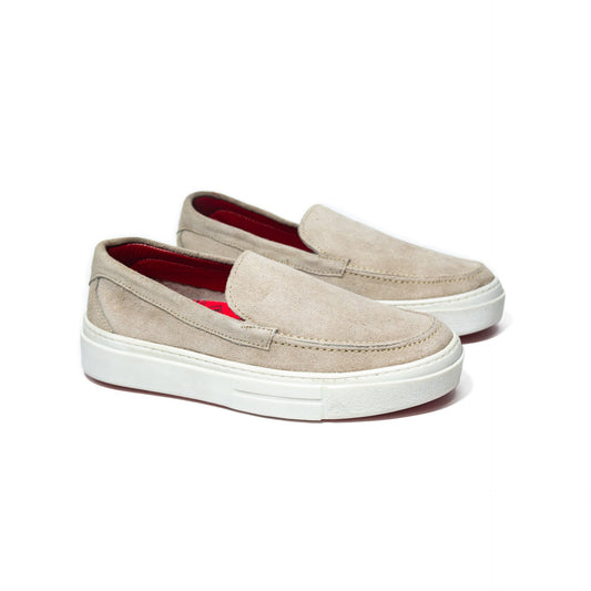 TENIS BERLÍN CUERO GAMUZA TAUPE - ENVÍO GRATIS