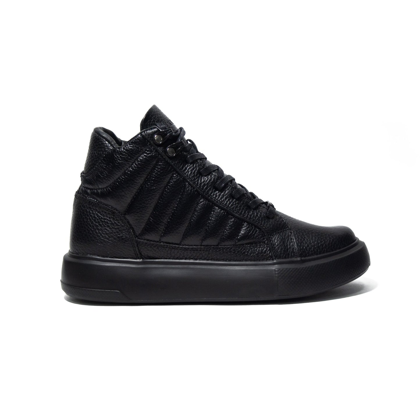TENIS BOTA CUERO NEGRO - ENVÍO GRATIS