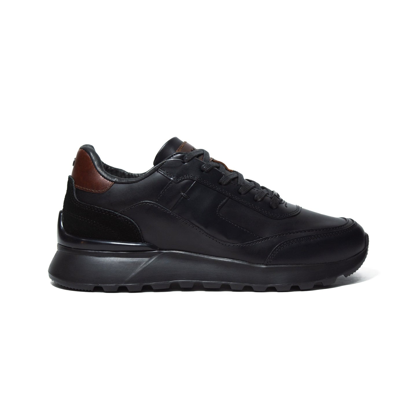 TENIS ESTOCOLMO CUERO NEGRO-ENVIO GRATIS