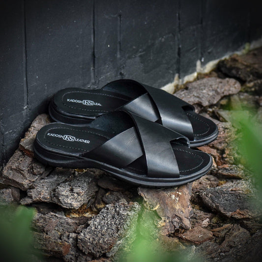 Últimas tallas-SANDALIAS CUERO IBERIA NEGRA - ENVÍO GRATIS