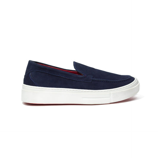 TENIS BERLÍN CUERO GAMUZA AZUL - ENVÍO GRATIS