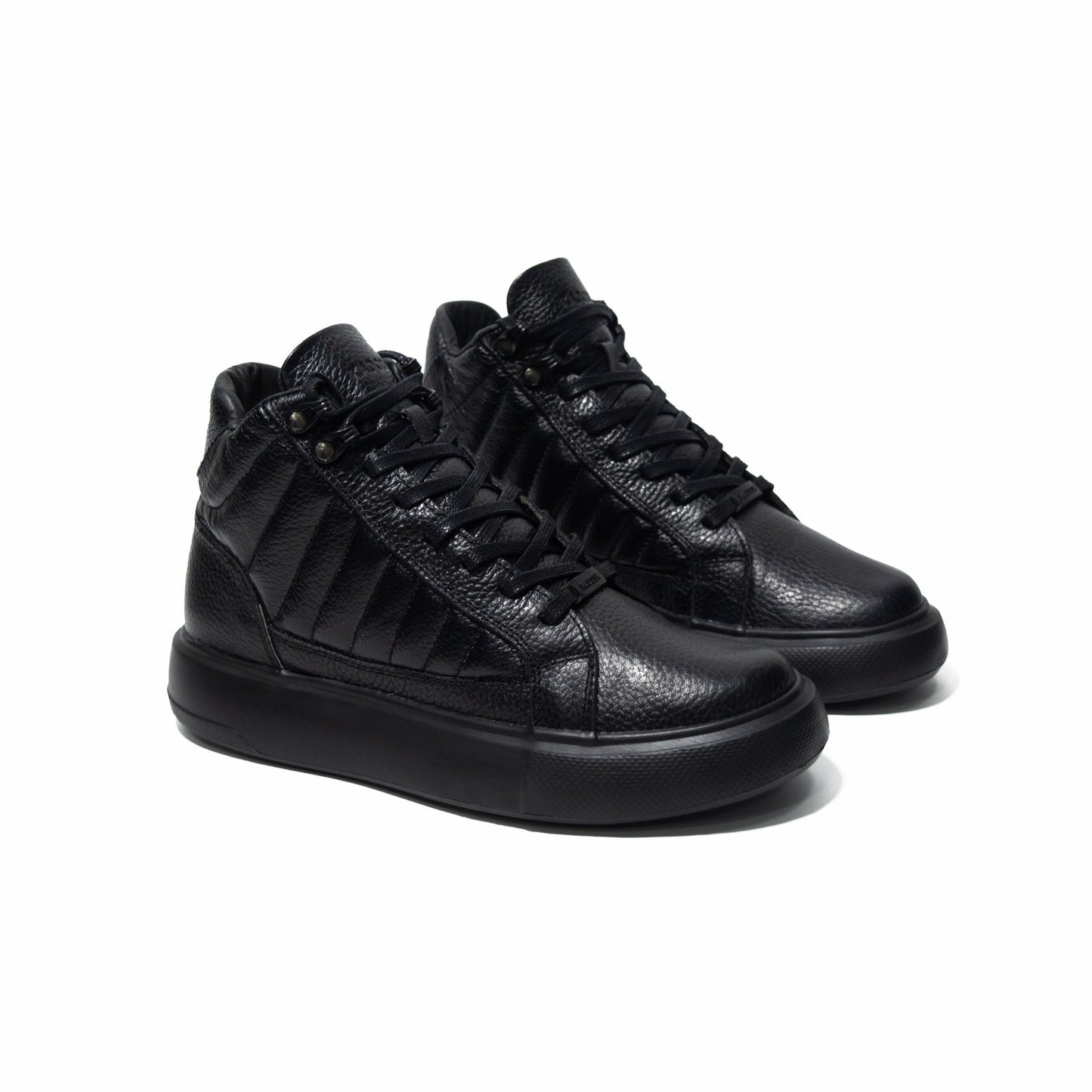 TENIS BOTA CUERO NEGRO - ENVÍO GRATIS