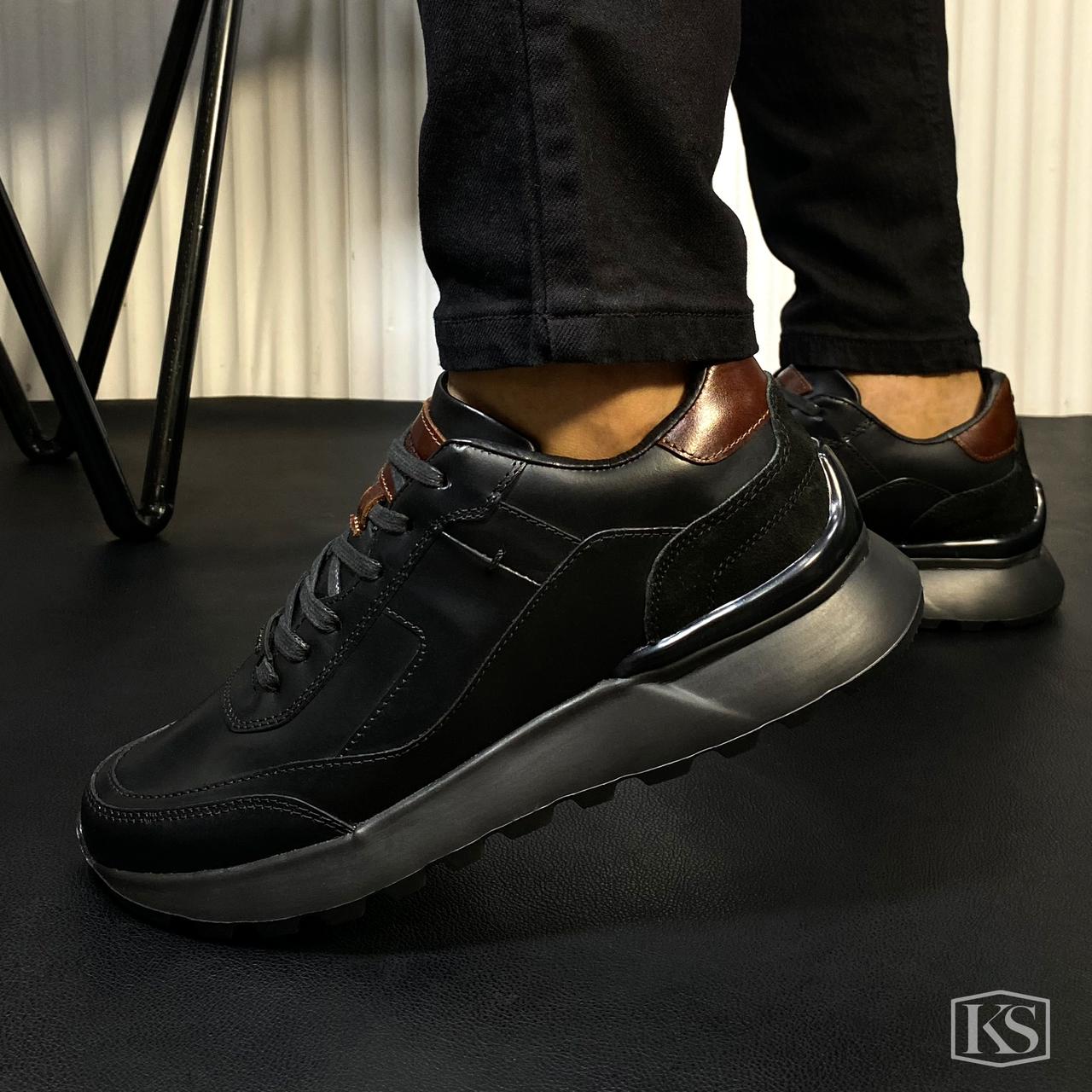 TENIS ESTOCOLMO CUERO NEGRO-ENVIO GRATIS