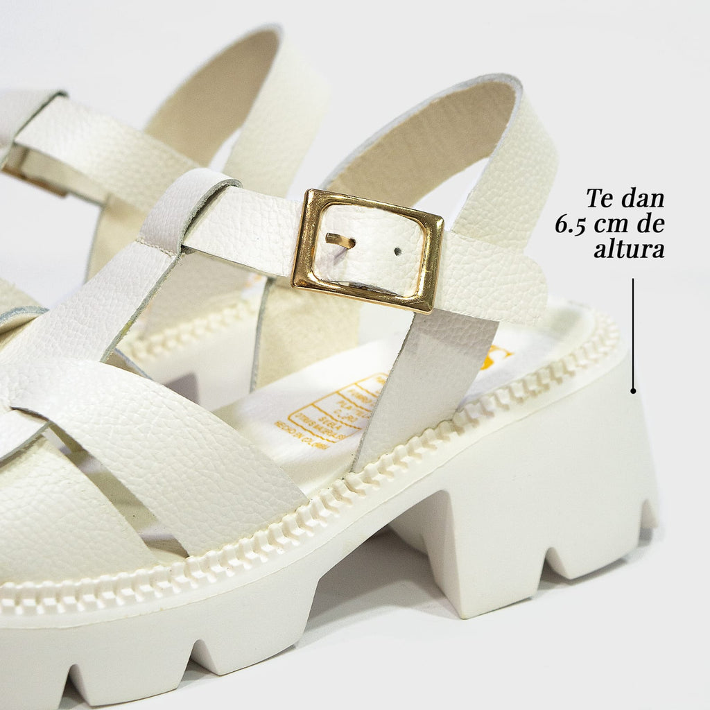 MALVA BLANCO HUESO 100% CUERO