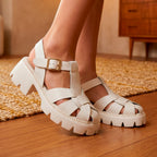 MALVA BLANCO HUESO 100% CUERO